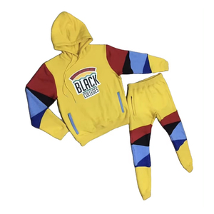 Chándal con panel de bloque de color de diseño personalizado para hombre, ropa de calle deportiva, chándal de moda para invierno - Product Image 4