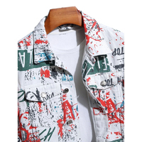 Veste en jean vintage personnalisée OEM 100% coton imperméable respirante réversible ajustée à manches longues avec design frontal pour homme hiver