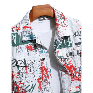 OEM personalizado último nuevo diseño chaqueta de mezclilla lavado de algodón ajustado de manga larga chaqueta de mezclilla para los hombres de la calle de primavera - Product Image 3