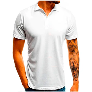 Polo pour homme 100% coton, coupe ajustée, 220 g/m², col anti-froissement, t-shirt polo tricoté à manches courtes, décontracté et formel - Product Image 3