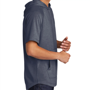 Sudadera con capucha ligera de manga corta para hombre con estilo, sudadera básica de invierno de tela polar estampada de entrenamiento deportivo informal a la moda - Product Image 6