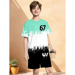Vêtements de sport légers et respirants pour jeunes athlètes, 100 % polyester, tenue de sport unie, streetwear et activewear pour enfants, directement de l'usine - Product Image 6