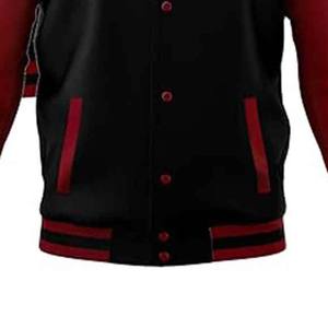 Chaqueta Universitaria Corta de Dos Tonos con Letras Bordadas y Chenilla, Chaqueta Varsity Personalizada para Jóvenes y Niños, Fabricación OEM - Product Image 4