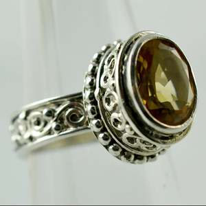 Anillo de Citrino de Plata de Ley 925 Hecho a Mano, Piedra de Nacimiento de Noviembre, Joyería de Promesa, Anillos de Diamantes con Gema de Citrino Ovalada Natural, Regalo - Product Image 4