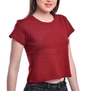 LUXURY IMPEX Derniers modèles de t-shirts courts ajustés pour femmes en vente, hauts courts pour femmes dans toutes les couleurs et tailles - Product Image 1
