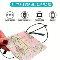 Chiffonnette microfibre haute densité anti-rayures à motif animalier personnalisé pour lunettes, téléphones et ordinateurs portables