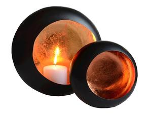 Portavelas Redondo de Hierro Estilo Industrial, Base Dorada para Velas de Té, Centro de Mesa Elegante para Navidad y Bodas - Product Image 1