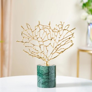 Pot vert moderne avec arbre doré centre de table design pour la maison intérieur bureau fête cadeau affichage sculpture dernier prix - Product Image 6