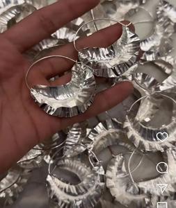 <b>Women's</b> 18K Gold PVD Brass <b>Small</b> <b>Earrings</b> Bulk Jewelry with Texture Surface Gold Plated Packaged <b>for</b> <b>Women</b> - Product Image 2