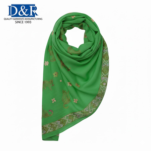 Chal de Pashmina de Algodón y Seda con Bordado, Étnico, Unisex, Bufanda, Hiyab, Abrigo de Invierno de Lujo, Suministro OEM - Product Image 2