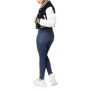 Vente en gros de veste en cuir patchwork à manches automne-hiver Offre Spéciale femmes veste universitaire pour femmes - Product Image 3