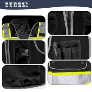 Tela de malla reflectante transpirable funcional 100% fibra de poliéster chaleco de seguridad reflectante duradero alto brillo noche al aire libre - Product Image 4