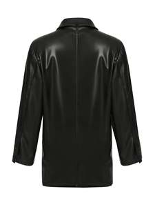 Wholesale Price Best Quality 100% Genuine Sheep Leather Ladies Double Breasted <b>Long</b> Blazer Dress Coat - Product Image 2