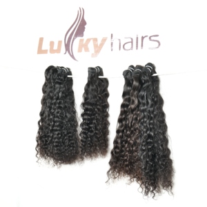 Extensions de tissage bouclées en cheveux humains indiens vierges, doublement étirés, couleur noire, cuticules alignées, vente en gros - Product Image 4