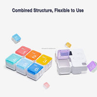 Pilulier 7 jours avec distributeur, organisateur, rappel et alarme, boîte de rangement portable pour médicaments et vitamines