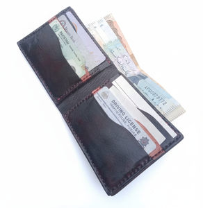 Cartera de Cuero Genuino Personalizada con Bloqueo RFID para Tarjetas de Crédito, Grabada, de Cuero Curtido Vegetal, con Cierre Abierto de 4 Pulgadas, Moda Masculina - Product Image 4