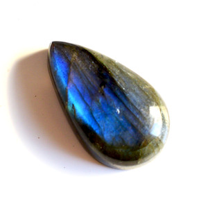 Cabujón de Labradorita Natural en Forma de Pera, Tamaño 30x18x9 MM, Piedra Preciosa Suelta Lisa con Reverso Plano para Joyería - Product Image 5