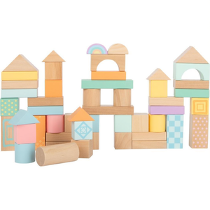 Pastel-Colored Small Foot Wooden <b>Building</b> <b>Blocks</b> for Stacking Toys - Product Image 2