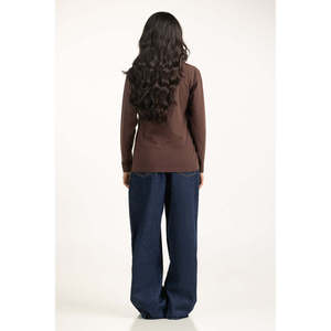 Top de Punto Ajustado para Mujer, Tejido Suave y Elástico, Transpirable, Ropa Casual Elegante de Manga Larga, OEM ODMWM-KTP-WS25-102 - Product Image 5