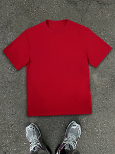 T-shirt pour vêtements pour hommes T-shirts pour hommes 100% coton Col rond à manches courtes Chemise d'été unie surdimensionnée - Product Image 6