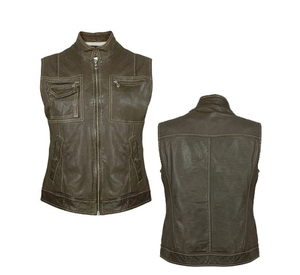 Chaleco de cuero de moto para hombre de Venta caliente hecho a medida con bajo precio Chaleco de cuero transpirable con estilo premium para hombre ropa de seguridad - Product Image 1