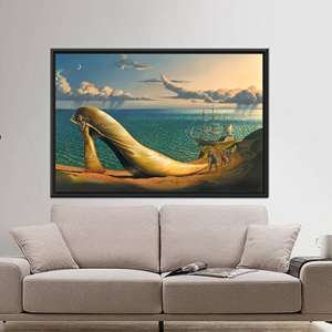 Modern Surreal Art Canvas Print, Vladimir Kush Office Decor,1P:Black <b>Framed</b> - Product Image 1