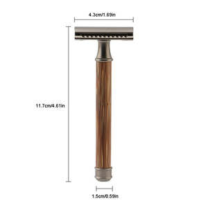 Maquinilla de afeitar de seguridad clásica de marca personalizada ecológica de etiqueta privada, afeitado de doble filo con mango largo reutilizable para hombres - Product Image 2