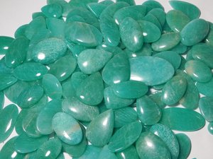 Lot de cabochons de pierres précieuses en vrac polies en Amazonite naturelle de haute qualité pour la fabrication de bijoux pierres précieuses calibrées en Amazonite naturelle - Product Image 2