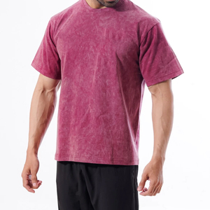 Quantité minimale de commande bas Ensemble t-shirt et short délavés à l'acide respirants de grande taille Fabriqué au Pakistan T-shirt délavés à l'acide en microfibre - Product Image 4