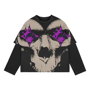 เสื้อยืดลายกราฟิกเสื้อยืดแขนยาวสองชั้นสำหรับผู้ชายเสื้อยืดสองชั้นแบบสั่งทำเสื้อยืดกราฟิก - Product Image 2