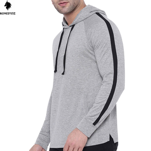 เสื้อฮู้ดแบบสวมหัวของผู้ชายผ้าเทอร์รี่ผ้าฝ้าย100% น้ำหนักเบาลายนูนแบบลำลองสีทึบออกแบบได้ตามต้องการ - Product Image 3