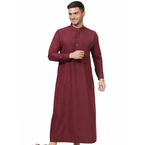 Thawb Jubba árabe tradicional negro para hombres, Túnica islámica de manga larga, ropa musulmana de Oriente Medio disponible a precio mayorista - Product Image 4