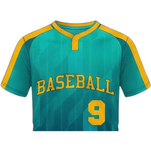 Conjuntos de Camisetas de Béisbol Personalizadas con Botones Estampadas por Sublimación para Hombre, 100% Poliéster, Secado Rápido y Transpirable, Peso de la Tela 300g - Product Image 5