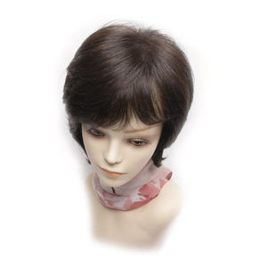 WIGTS Premium 6 pulgadas Bob peluca atada a mano extensión de cabello ondulado corto Natural negro marrón mezcla de cabello - Product Image 3