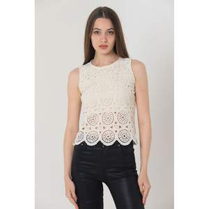 Camisetas sin mangas de encaje con cuello redondo para mujer al por mayor - Product Image 5