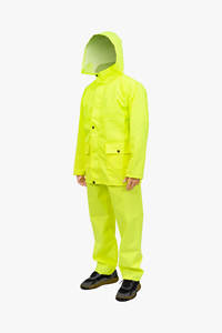 Ensemble de vêtements de travail imperméables réfléchissants à haute visibilité, veste et pantalon légers et durables pour l'industrie et les activités de plein air, approvisionnement en gros - Product Image 3