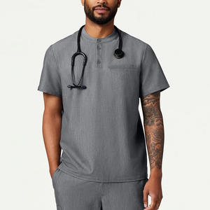 Top Exfoliante para hombre con logotipo personalizado con impresión de bordado y opciones de etiquetas, uniforme médico cómodo y transpirable para el cuidado de la salud - Product Image 4