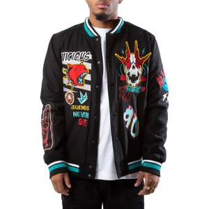 Veste de baseball personnalisée pour homme avec patchs d'hiver, broderie chenille de haute qualité, coque en polyester respirante - Product Image 1