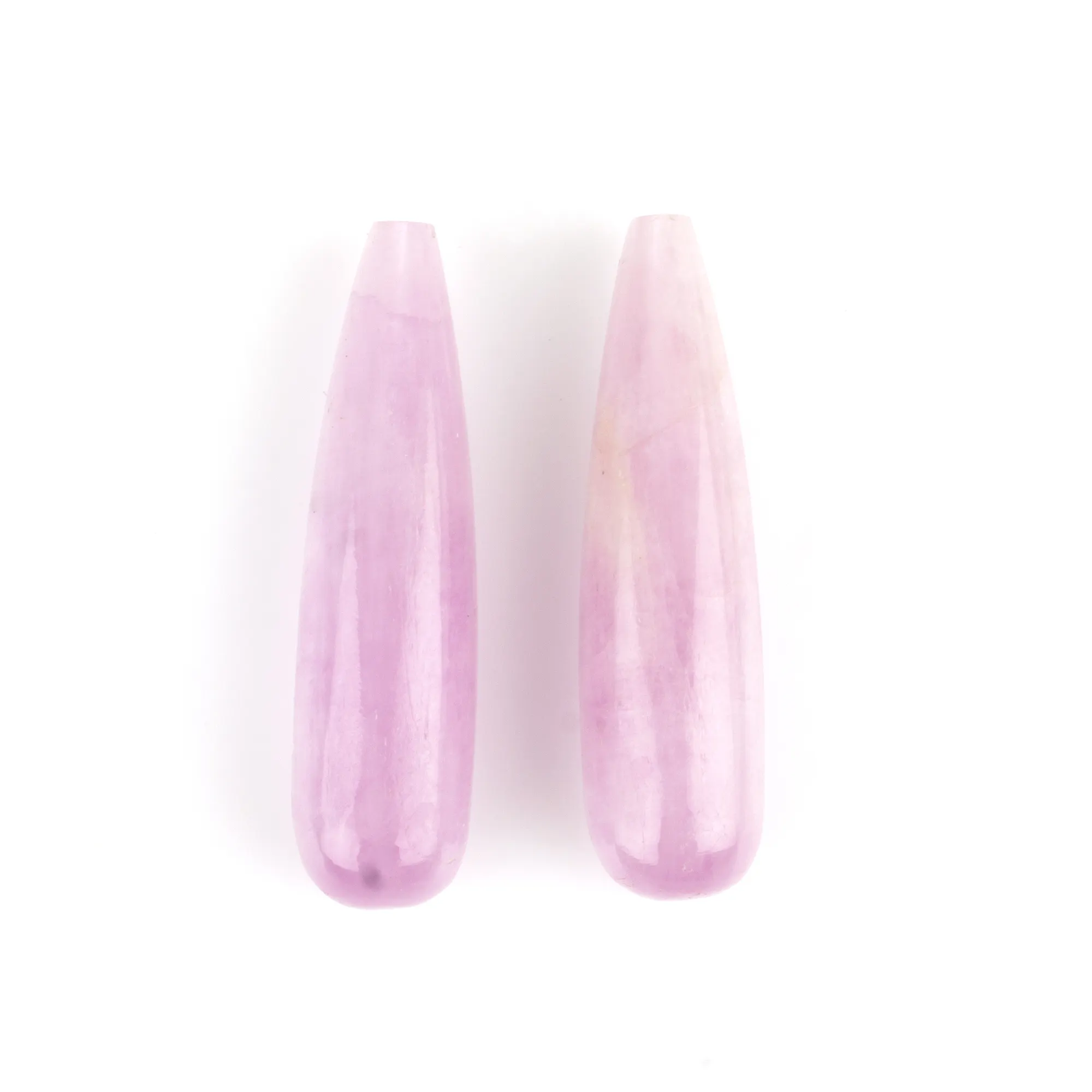 Top qualité haute qualité 9x30mm naturel lisse rose Kunzite larme forme Briolette pierres précieuses correspondant paire pour boucles d'oreilles bijoux