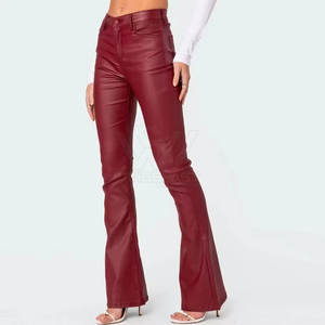 กางเกงหนังผู้หญิงน้ำหนักเบาสีล้วน - Product Image 3