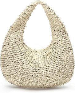 Bolso de Mano de Ratán Natural Hecho a Mano para Mujer |   Bolso de Mano Tejido de Pasto Marino para la Playa de Verano - Product Image 1