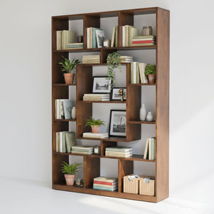 ชั้นวางหนังสือไม้ยางพารา 5 ชั้น ขนาด 120x30x180 ซม. สำหรับห้องนั่งเล่น สำนักงาน ห้องเด็ก และห้องนอน - Product Image 1