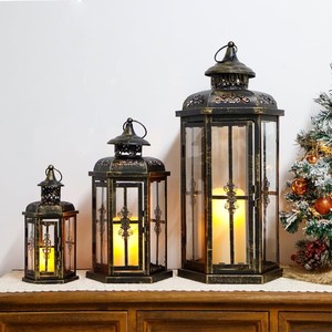 Linternas de velas decorativas Linternas colgantes de Estilo Vintage Linternas de metal para eventos en interiores y exteriores Fiestas y bodas - Product Image 3