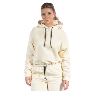 Vente en gros Sweat à capuche en coton avec cordon de serrage pour femmes avec capuche courte Haut de sport d'entraînement actif avec logo personnalisé Vêtements de sport d'hiver - Product Image 1