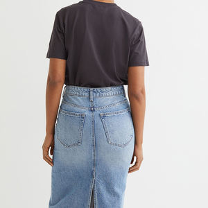 Camiseta informal de verano para mujer con cuello redondo y manga corta Diseño liso en blanco con decoración de botones - Product Image 4