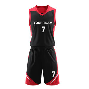 Uniformes de Baloncesto para Hombre Transpirables y Antiarrugas, Conjunto de Uniforme de Baloncesto de Poliéster Liso Personalizado - Product Image 2