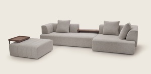 Sofá Seccional Lineal de Cuatro Plazas de Diseño Italiano Moderno, Tapizado en Tela de Alta Calidad para Apartamentos, Hoteles/Villas - Product Image 2