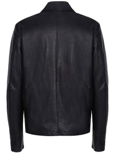 Veste en cuir noir élégante et tendance de haute qualité pour hommes, style slim, vente en gros, nouveau modèle 2024, service OEM - Product Image 3