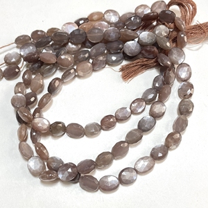 Venta al por mayor de piedra lunar de chocolate natural, cuentas facetadas de forma ovalada, cuentas de pepitas de piedras preciosas marrones de nuestra tienda de cuentas - Product Image 5