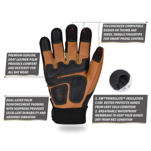 Gants de travail en cuir durables à prix avantageux, antidérapants, style personnalisé pour les travaux mécaniques, gants de sécurité - Product Image 3